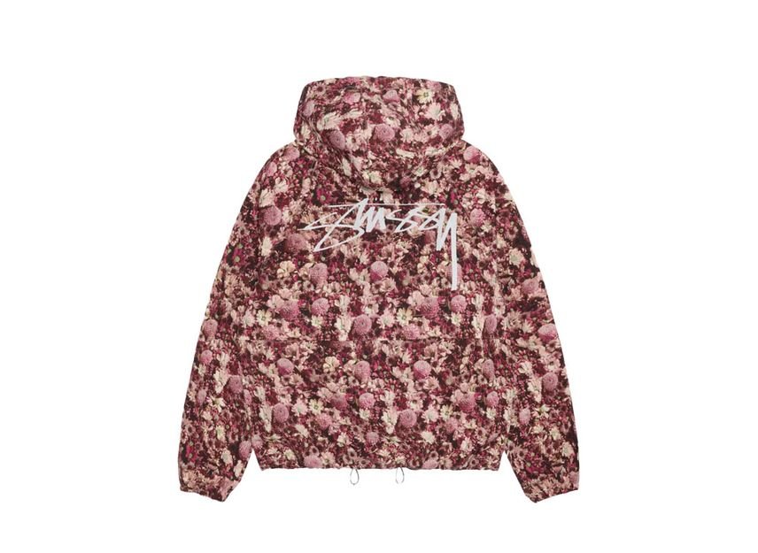 Stussy-Beach-Shell-Floral-Nylon-Maroon Stussy Beach Shell Floral Nylon Maroon